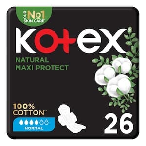 Kotex Natural Maxi Protect Normal Pads, 26 Pads