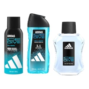 Adidas Ice Dive Eau De Toilette, 100ml + Adidas Ice Dive Deodorant Body Spray, 150ml + Ice Dive 3-in-1 Shower Gel, 250ml