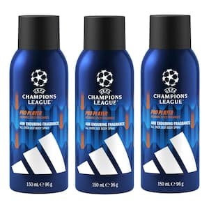 Adidas UEFA Champions League Pro Player Deodorant Body Spray, 150ml Pack of 3