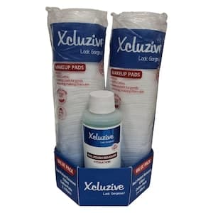 Xcluzive Cotton Pads, 80g Pack of 2 with Nail Polish Remover, 120ml