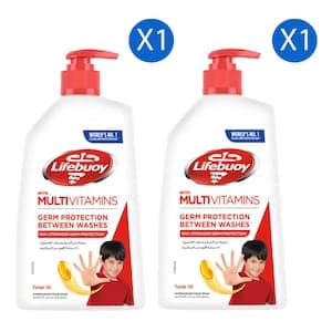 Lifebuoy Total 10 Anti-Bacterial Liquid Hand Wash with Multivitamins, 500ml Pack of 2