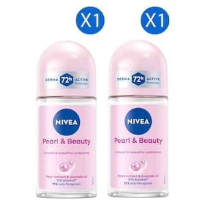 Nivea Pearl & Beauty Anti-Perspirant Deodorant Roll-on, 50ml Pack of 2