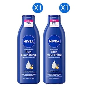 Nivea Rich Nourishing Body Lotion for Dry To Very Dry Skin, 250ml Pack of 2