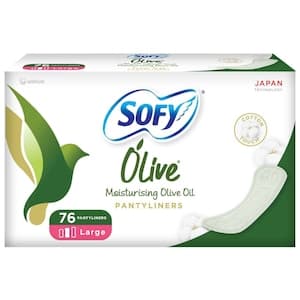Sofy Olive Moisturizing Large Pantyliners, 76 Liners