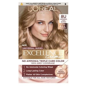 L’Oreal Paris Excellence Creme Universal Nudes Permanent Hair Dye, 8U Universal Light Blonde
