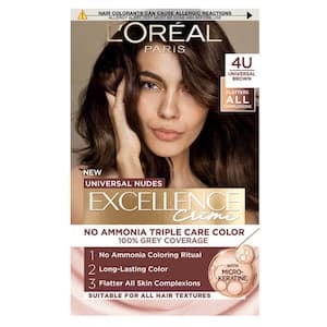 L’Oreal Paris Excellence Creme Universal Nudes Permanent Hair Dye, 4U Universal Brown