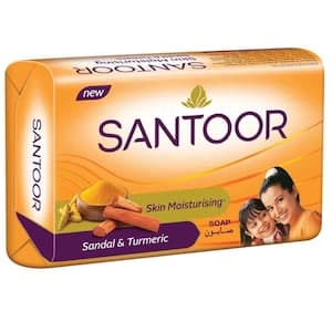 Santoor Skin Moisturising Soap Bar, Sandal and Turmeric, 125g