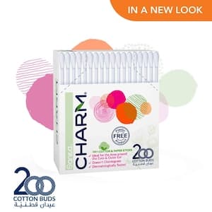 Sanita Charm Cotton Buds for Adults, 200 PCS