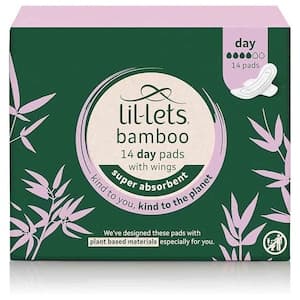 Lil-Lets Bamboo Day Pads for Sustainable Period Protection, 14 PCS