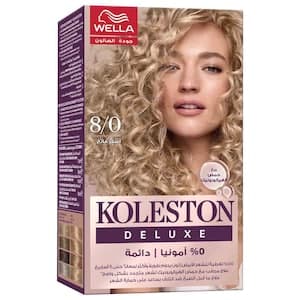 Wella Koleston Deluxe Zero Ammonia Permanent Hair Color, Light Blonde 8/0