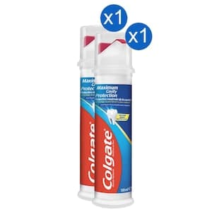 Colgate Maximum Cavity Protection Toothpaste Pump 100ml, Pack of 2