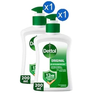 Dettol Original Antibacterial Liquid Hand Wash Pine Fragrance, 200ml, Pack of 2