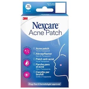 Nexcare Acne Patch Thin and Transparent, 15 Patches, 12mm