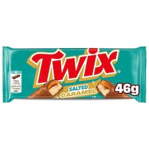 Twix Salted Caramel Chocolate Biscuit Bars, 46g