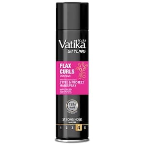 Vatika Styling Flax Curls Style and Protect Hairspray, 250ml