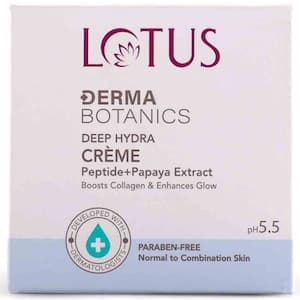 Lotus Derma Botanics Deep Hydra Creme Peptide Plus Papaya Extract, 50g