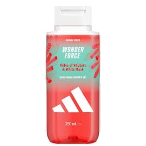 Adidas Vibes Wonder Force Shower Gel, Rhubarb & White Musk, 250ml