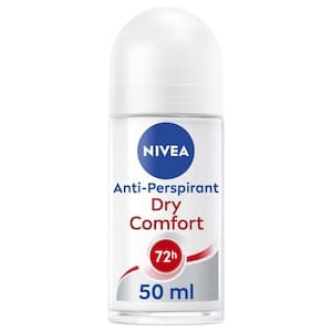 NIVEA Dry Comfort Antiperspirant Deodorant Roll-On for Women Quick Dry 72h Active Sweat Protection, 50ml