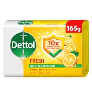 Dettol Fresh Bar Soap, Citrus & Orange Blossom Scent, 165g