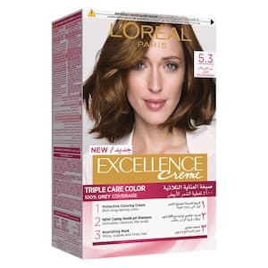 L'Oreal Paris Excellence Creme Triple Care Permanent Hair Colour 5.3 Light Golden Brown