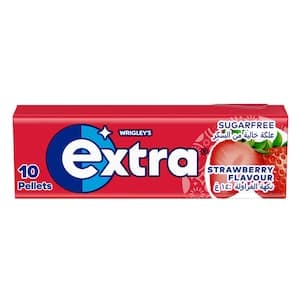 Wrigley's Extra Gum Strawberry, Sugar Free Chewing Gum 10 Pellets