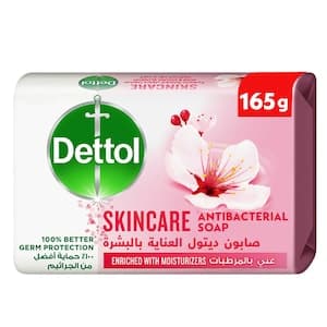 Dettol Skincare Bar Soap, Rose & Sakura Blossom Scent, 165g