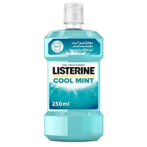 Listerine Cool Mint Mouthwash, Kills 99% Germs, Reduces Plaque, 250ml