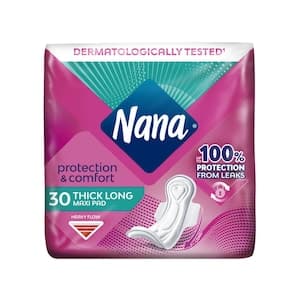 Nana Maxi Super Wings Sanitary Pads, Heavy Flow, 30 Pads