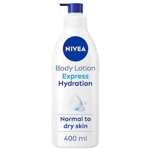 NIVEA Body Lotion for Normal to Dry Skin, Express Hydration, 72h Moisture, Pure Hyaluron, Sea Minerals with Deep Nourishing Serum, 400ml