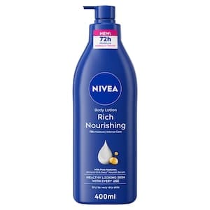 NIVEA Body Lotion for Dry to Very Dry Skin, Rich Nourishing with Pure Hyaluron, 72H Intense Moisture, 400ml