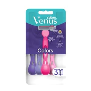 venus Colors Woman's Disposable Razor: 3 Razors