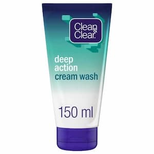 Clean and Clear Facial Cream Wash Deep Action, Prevents Breakouts 150ml