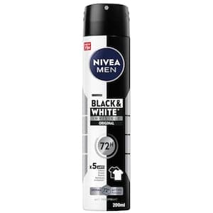 NIVEA MEN Black & White Invisible Antiperspirant Deodorant Spray, 72H, 200ml