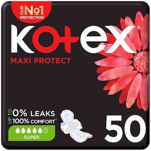 Kotex Maxi Protect Thick Pads Normal Size Sanitary Pads with Wings 50 Sanitary Pads