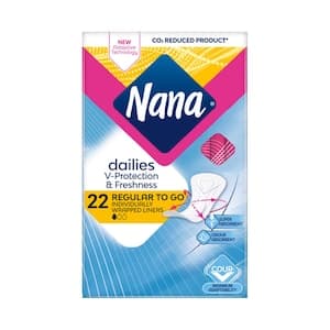 Nana Dailies Fresh Regular Panty Liners Individually Wrapped 22 Liners