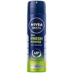 NIVEA MEN Fresh Power, Antiperspirant for Men, Derma Active 48H Odour Protection Infinifresh Long Lasting Freshness, Spray 150ml