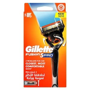 Gillette Fusion5 Pro Men's Refillable Razor: Handle + 2 Blade Refills