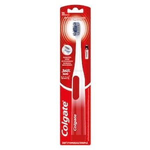 Colgate 360 Sonic Battery Powered Toothbrush Optic White Soft 1 Pcs