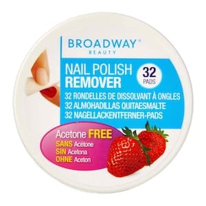 Broadway Strawberry Nail Polish Remover Pads, 32 Pads