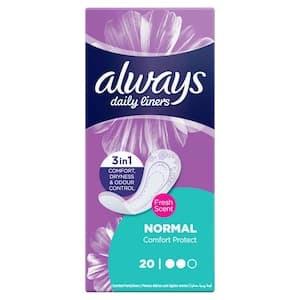 Always Daily Liners Fresh Scent Comfort Protect Pantyliners White 20 Liners