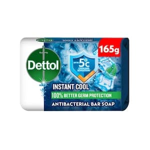 Dettol Instant Cool Bar Soap, Menthol & Eucalyptus Scent, 165g