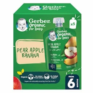 Gerber Organic Pear, Apple and Banana Puree, 90g
