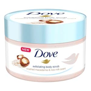 Dove Exfoliating Body Scrub With Crushed Macadamia And Rice Milk White 225ml