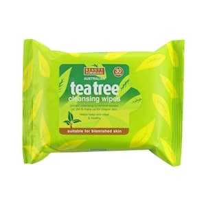 Beauty Formulas Australian Tea Tree Cleansing Wipes White, 30 Wipes