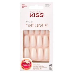 Kiss Natural False Nails White, 28 PCS