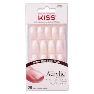 Kiss Acrylic French False Nails Nude, 31 PCS