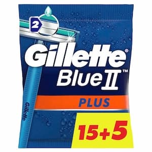 Gillette Blue II Plus Disposable Razor, 20 PCS