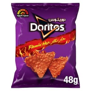 Doritos Flamin' Hot Tortilla Chips Spicy Nachos 48g