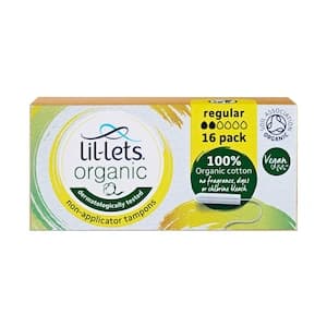 Lil-Lets Organic Non-Applicator Regular White 16 Tampons