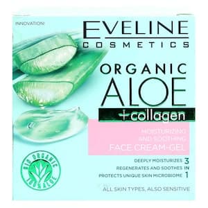 Eveline Cosmetics Organic Aloe + Collagen Moisturizing And Soothing Face Cream Gel Clear 50ml